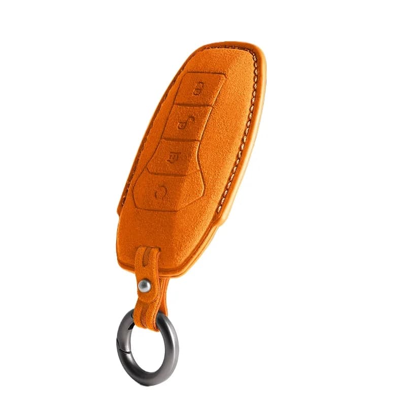 Premium Suede Key Cover Case for BYD Han EV / Qin / Song Pro / Tang / Dolphin / Seal (2024) - Protective Key Fob Shell Keychain