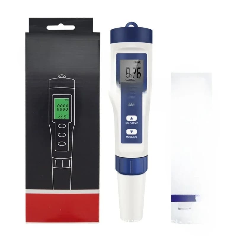 EZ-9909 5-in-1 Water Quality Tester PH/EC/TDS/Salinity/Thermometer Portable Digital Display Testing Pen