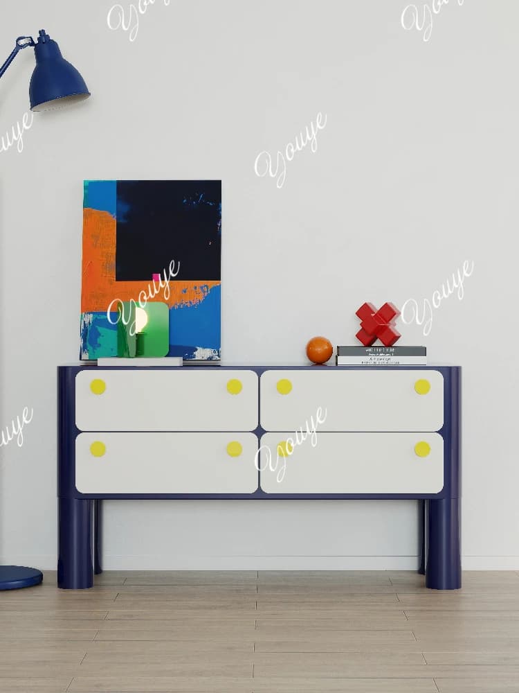 Italian light luxury entrance cabinet contrast high-end living room designer art small apartment entrance hall cabinet