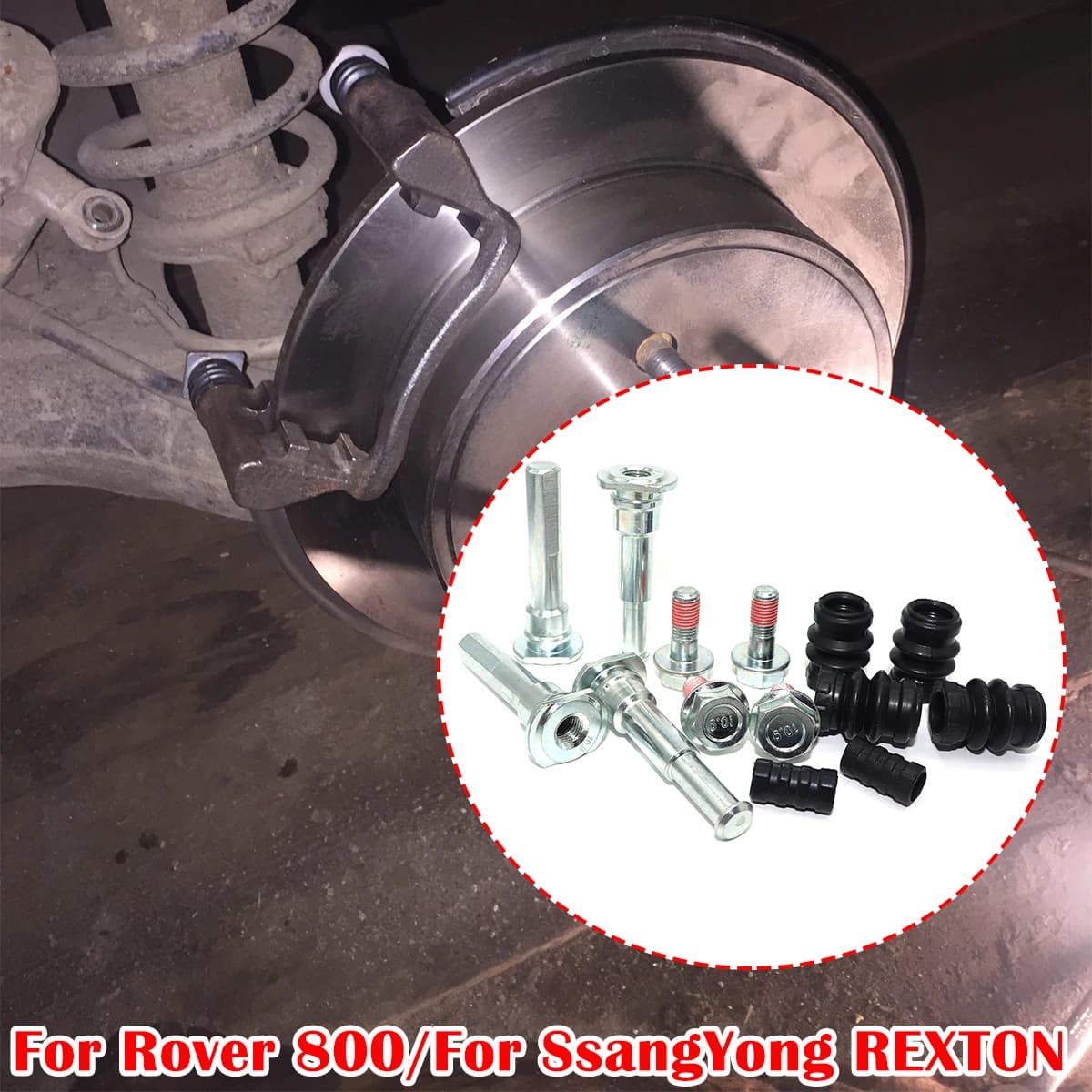 Left Right Brake Caliper Cylinder Slider Guide Pin For Disc Housing Bolts Rubber Bushing Boot For Rover 800 XS SsangYong REXTON