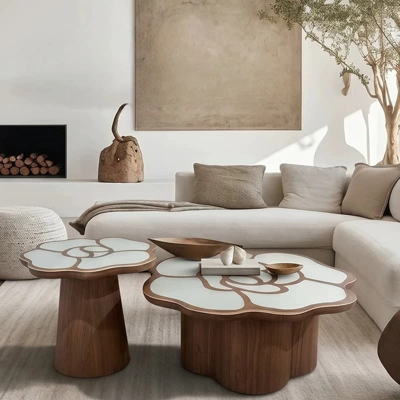 Small Wood Coffee Tables Basses Floor Garden Irregular Coffee Table Art Farmhouse Mesa De Centro Furniture For Living Room