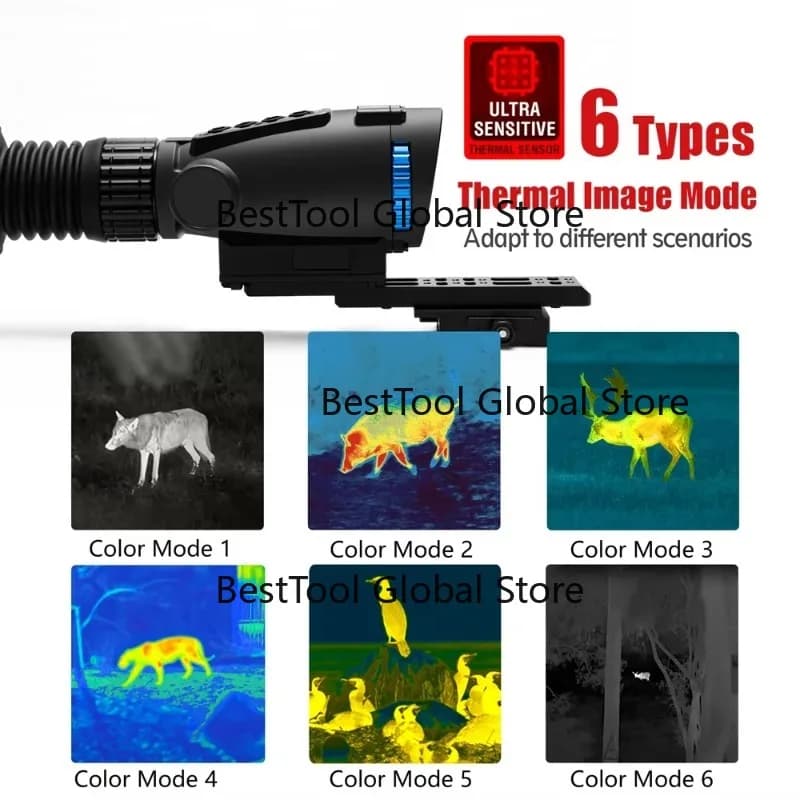 384X288 50Hz Thermal Imaging Scope 1800M Night Vision Monocular Thermal Rifle Scope for Hunting Rescue