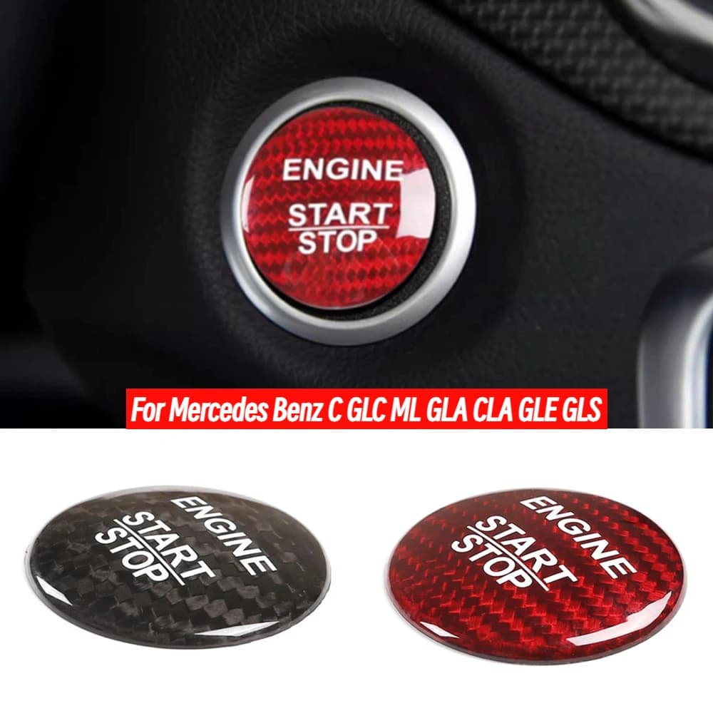 Car Engine Start Stop Button Trim Cover Sticker For Mercedes Benz C GLC X253 ML GLA CLA GLE GLS W176 W246 W205 C117