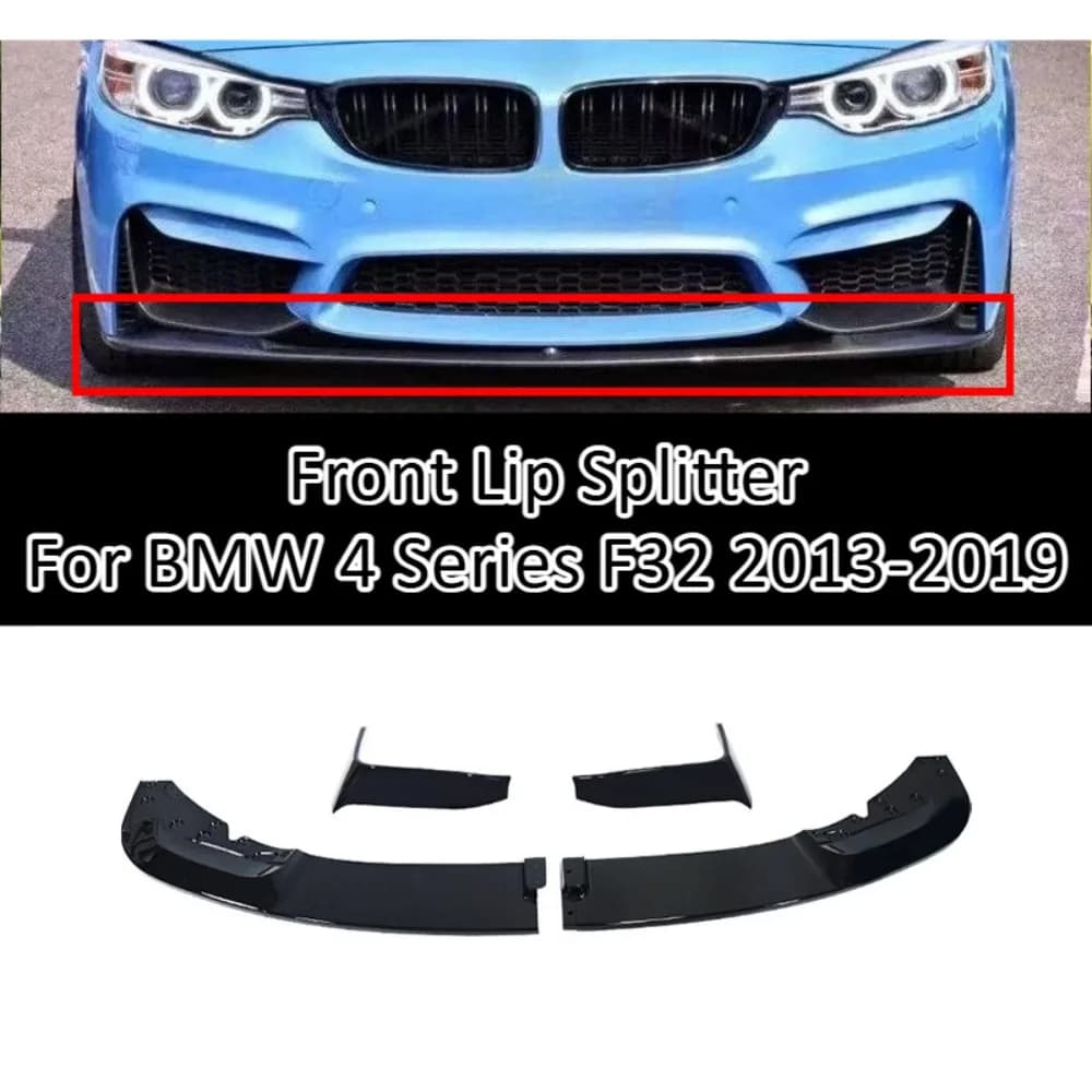 Front Lip Splitter For BMW 4 Series F32 2013-2019 Front Bumper Spoiler Body Kit M Style 4 Piece Car Tuning Exterior Parts