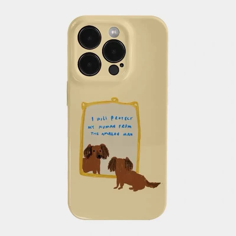 Ins The Thoughts of The Cute Yellow Puppy Phone Case for IPHONE 17 Air 16E 15 PROMAX 14Plus 13 12 MINI 11 XR Acrylic Phone Cover