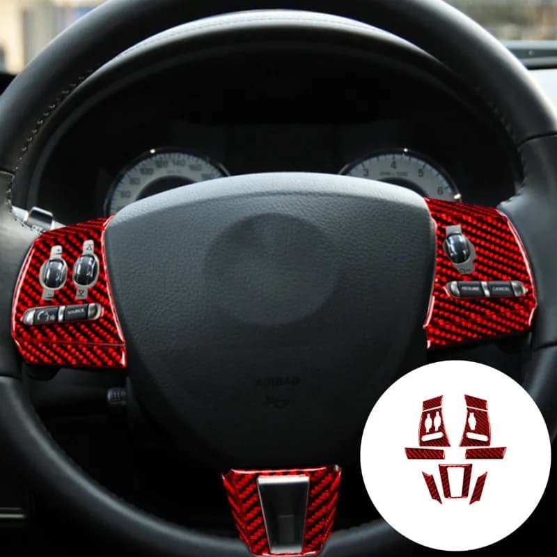 9 Pcs For Jaguar XF 2009 2010 2011 Car Interior Steering Wheel Trim Carbon Fiber Sticker Styling Auto Accessories