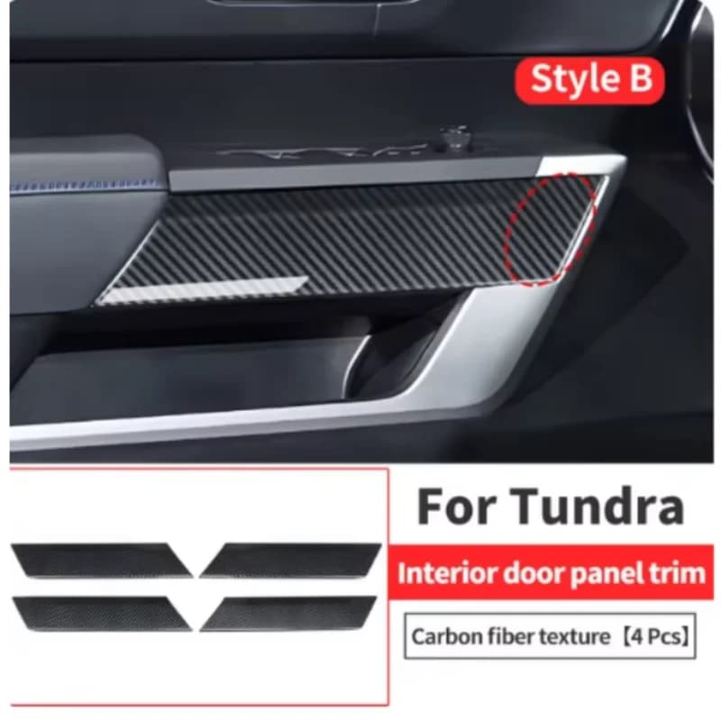 For Toyota Tundra Sequoia 2022-2024 interior door decorative strip modification ABS carbon  pattern upgraded accessories