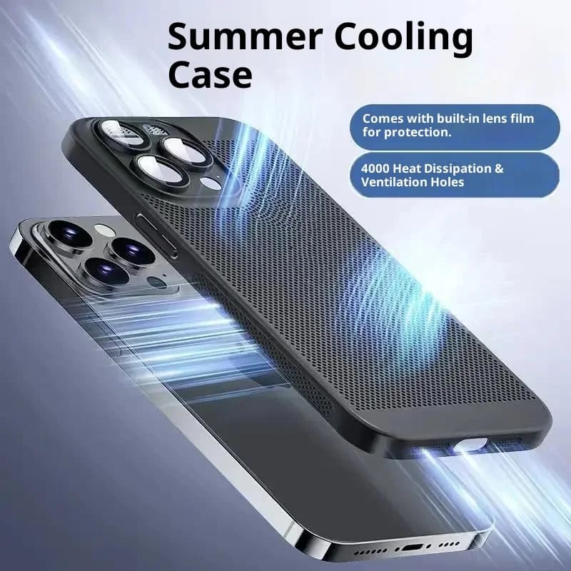 For iPhone 16/15/14/13/12/11promax Slim Cover Cooling Breathable Case For iPhone 16 15 14 13 Pro Max Honeycomb Protective Case