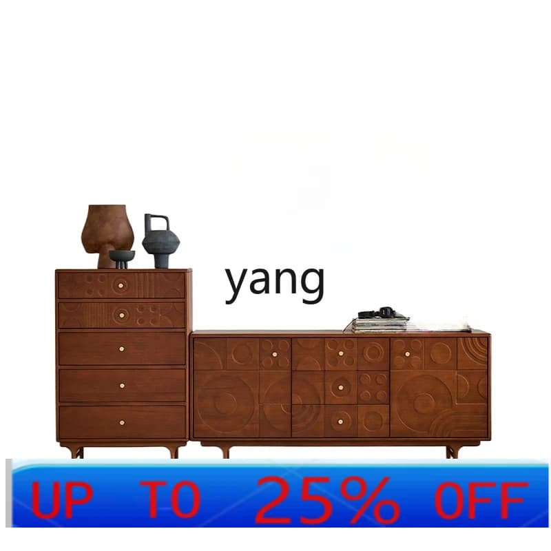 LH  inside cabinet living room retro style solid wood dining side cabinet home designer locker