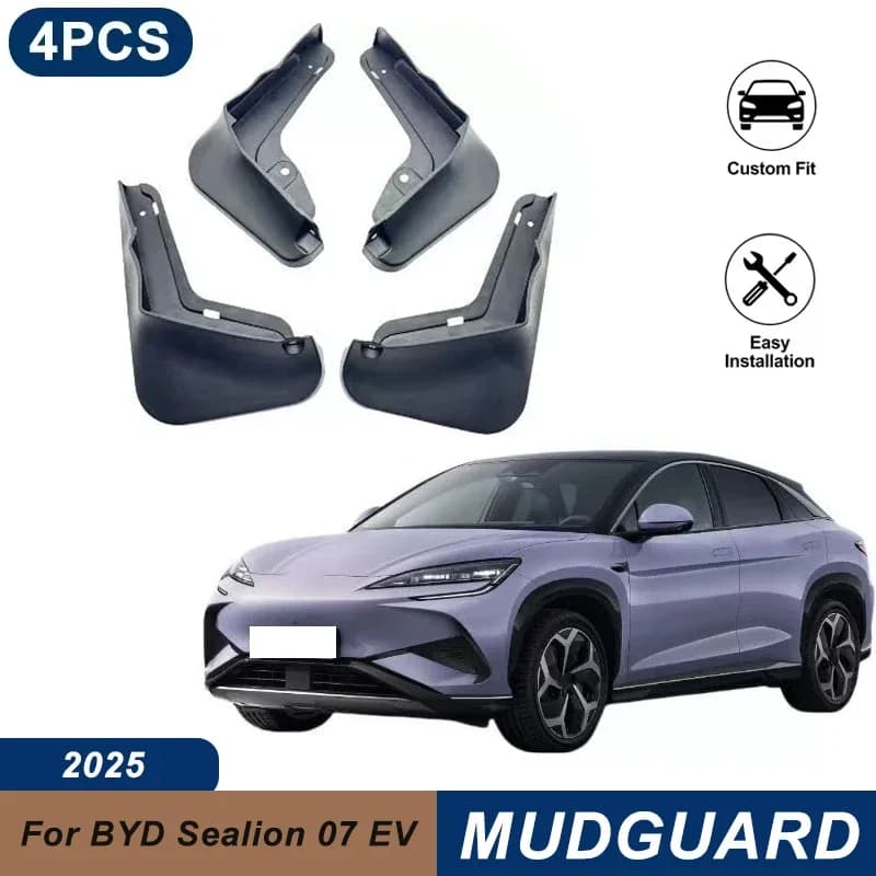 4PCS Car Mud Flaps For BYD Sealion 07 EV /07 DM-i 2025 Waterproof Anti-Splash Fender Mudguards Auto Exterior Accessories