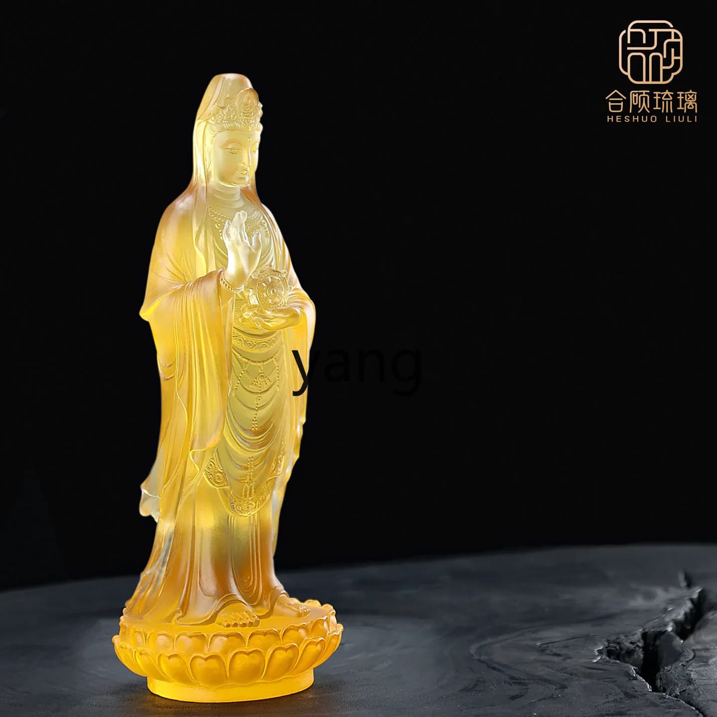 LH， Glazed Buddha Statue Nanhai Guanyin Devotion Home Bodhisattva Chinese Craft Desktop Decoration
