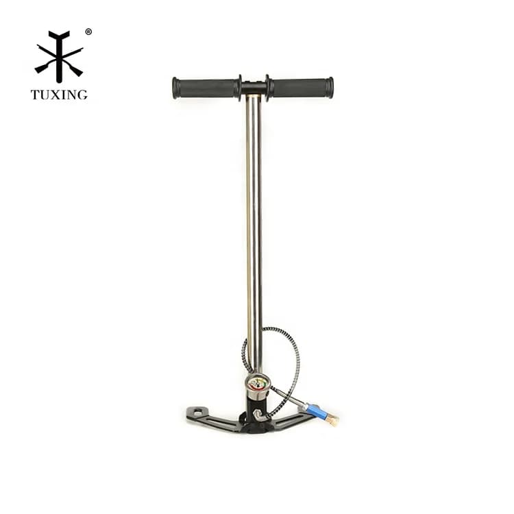 Factory Suppliers Big Gauge 300Bar 4500Psi 30MPA PCP High Pressure Paintball Three Stages Eight-Shape Pedal Air Hand Pump