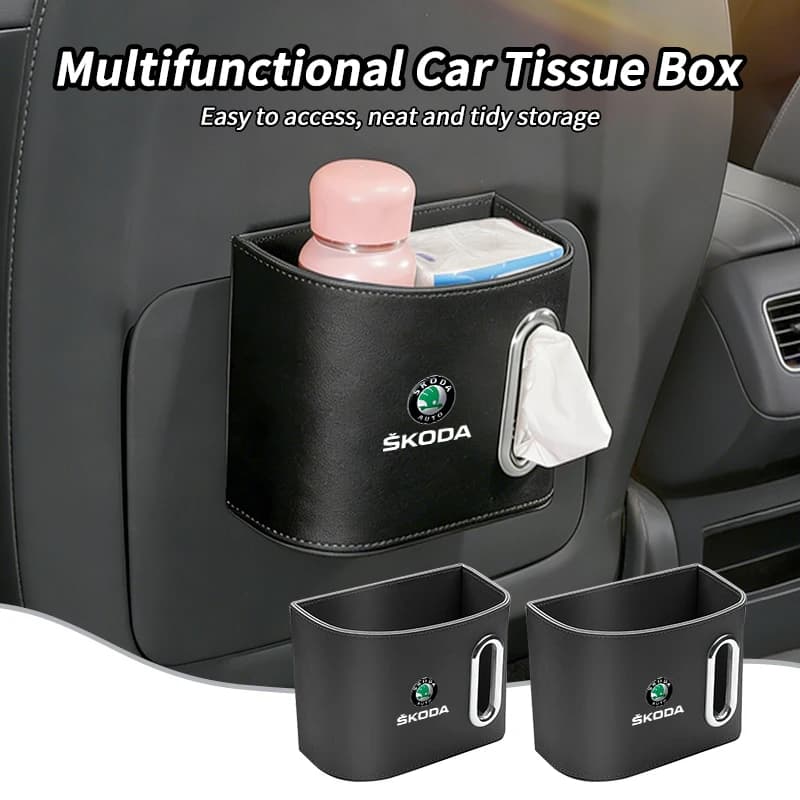 Car Seatback Tissue Box Paper Towel Holder Napkin Case Accessories For Skoda VRS Octavia Kamiq Kodiaq Karoq RS Superb Fabia Rapi