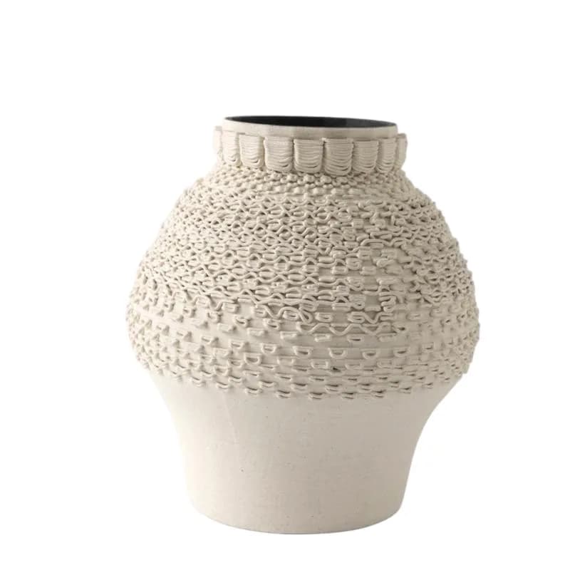 Creased 3D printing ceramic vase model room desktop high-end dry flower arrangement soft ornament