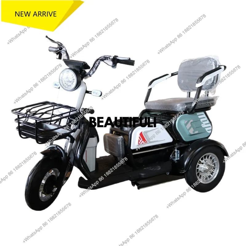 Three-person push-pull battery tricycle elderly scooter electric tricycle