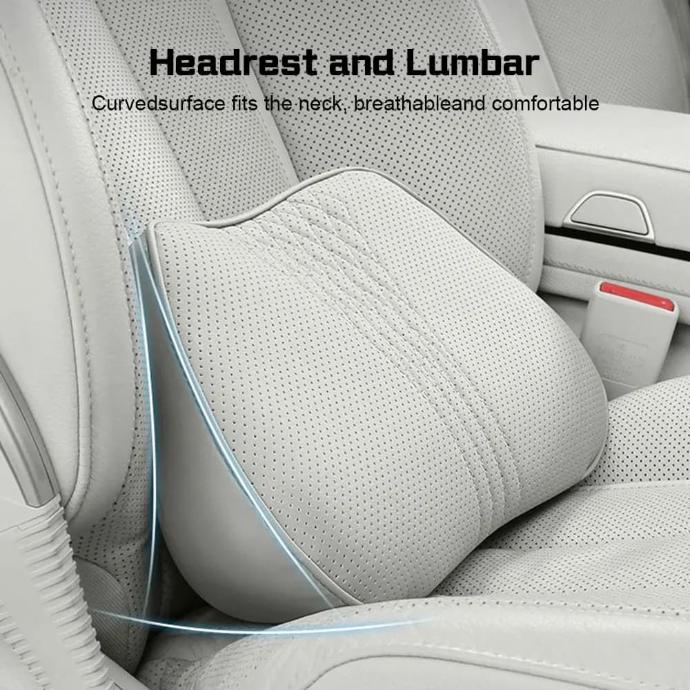 For Chevrolet Epica Nubira Malibu Optra Spark Captiva Memory Foam Car Headrest Neck Pillow Lumbar Support Breathable Leather