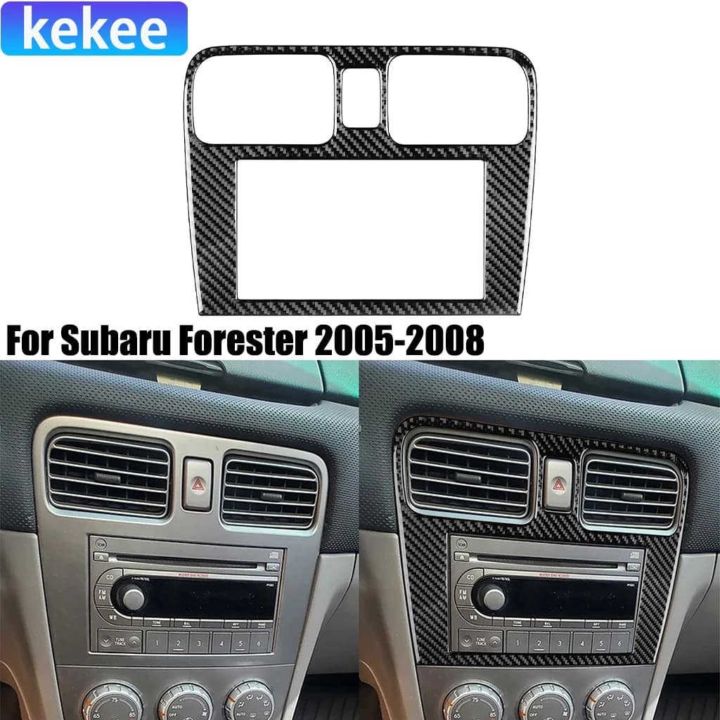 For Subaru Forester 2005-2008 Carbon Fiber Center Console Navigation Dashboard Air Vent Interior Car Accessories Cover Stickers