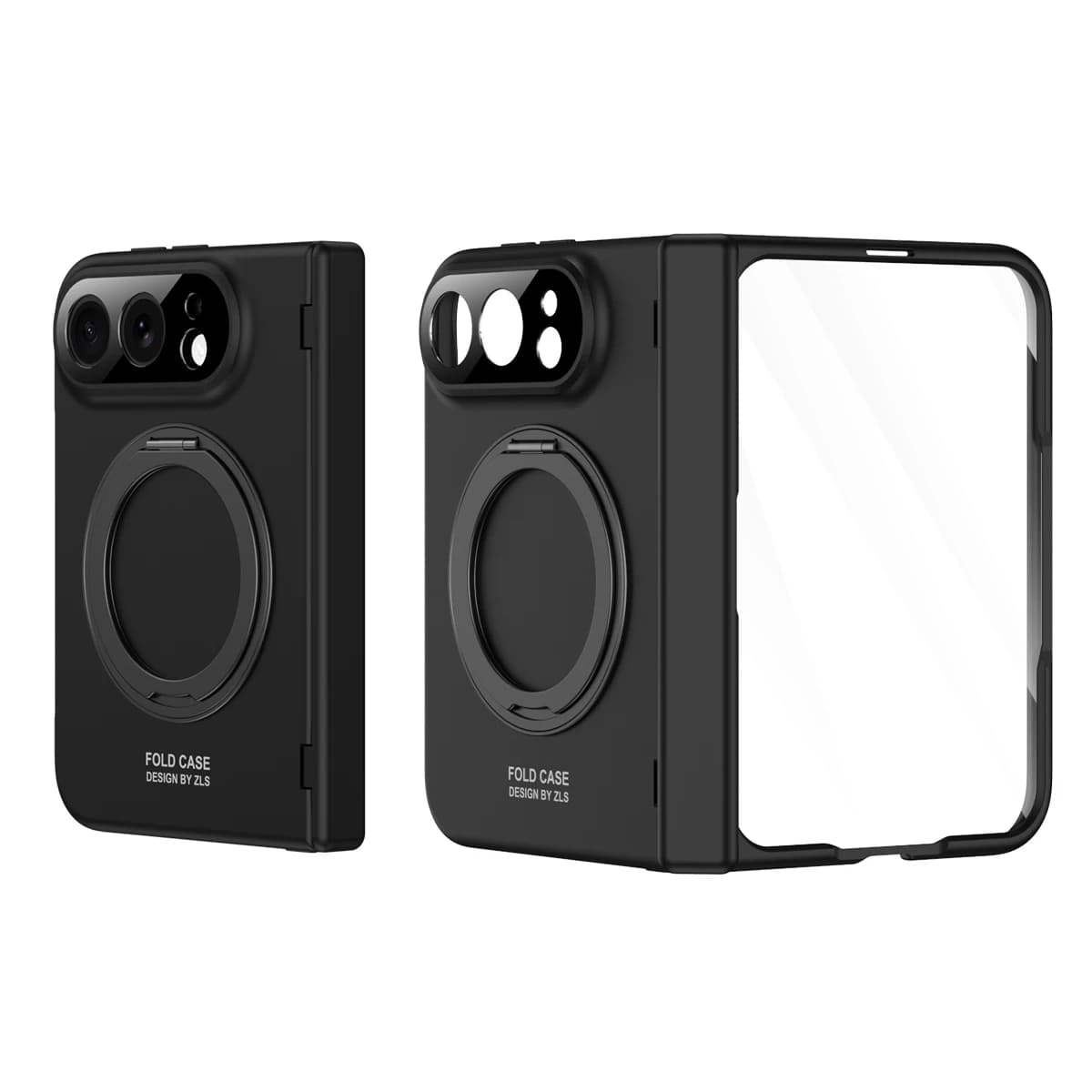 For iPhone Duo Case Skin-Friendly Magnetic Rotating Bracket Hinge With Tempered Film Shockproof Protection Back Case Accessories