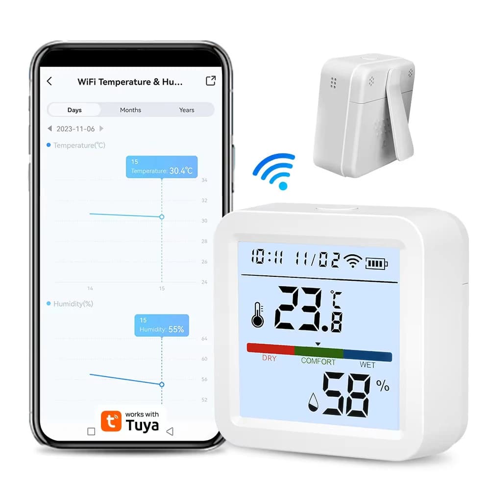 New WiF Smart Life Backlit Hygrometer Thermometer Sensor