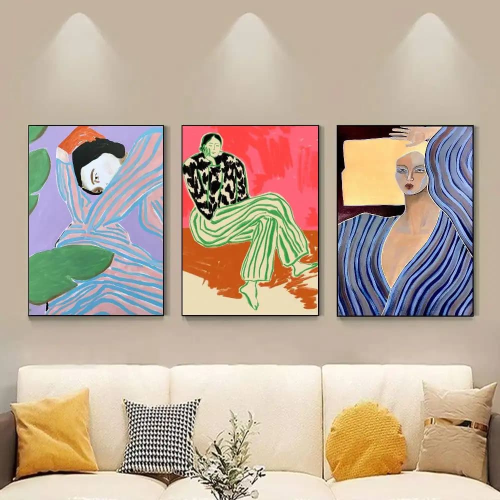 Gambar Abstrak Lind Poster HD Quality Wall Art Retro Posters For Home Room Wall Decor Self Adhesive