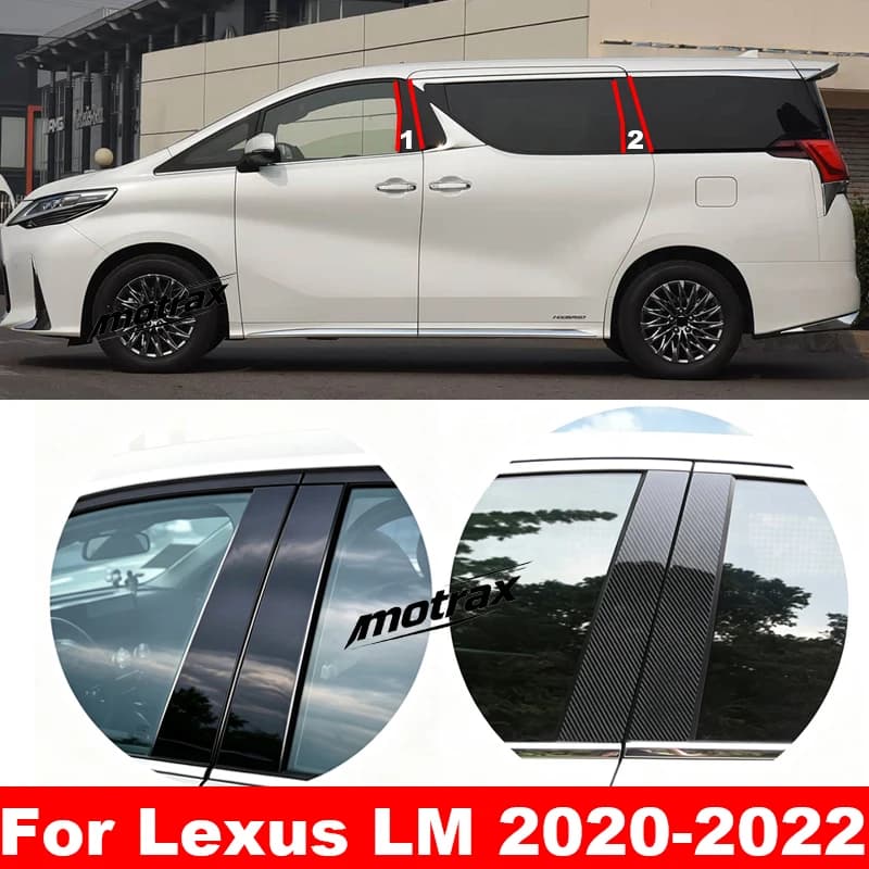 For Lexus LM AH30 LM350 LM300h 2020 2021 2022 Car B C Pillar Middle Central Column PC Window Trim Decoration Protection Sticker