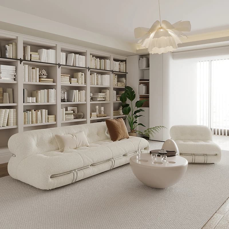 Modern Designer Living Room Sofas European Beige Convertible Puffs Living Room Sofas Lazy Nordic Schlafsofa Home Furniture