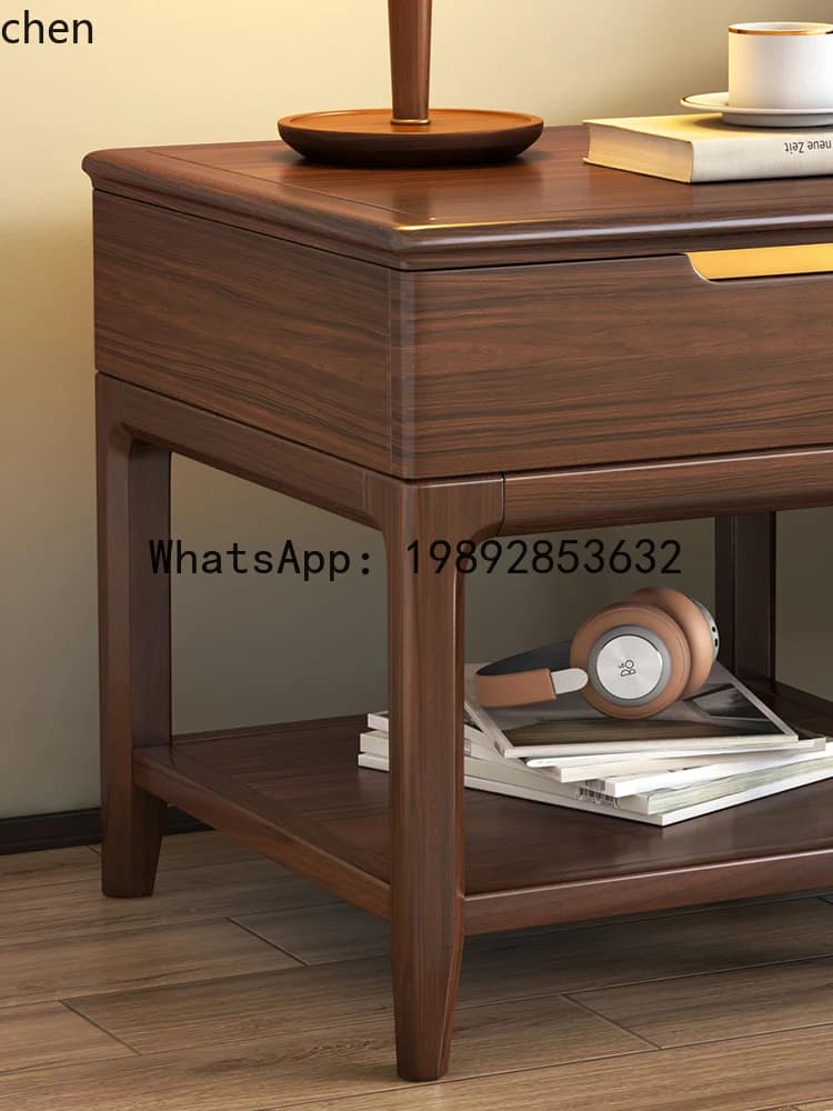 solid wood square few household living room small apartment new Chinese sofa corner few with square table