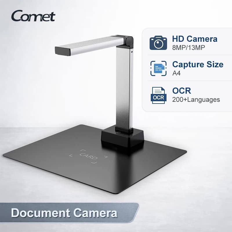 USB A4 Overhead Document Scanner High-Performance OCR Aluminum Alloy 13MP Resolution Books Documents  for Education Stock
