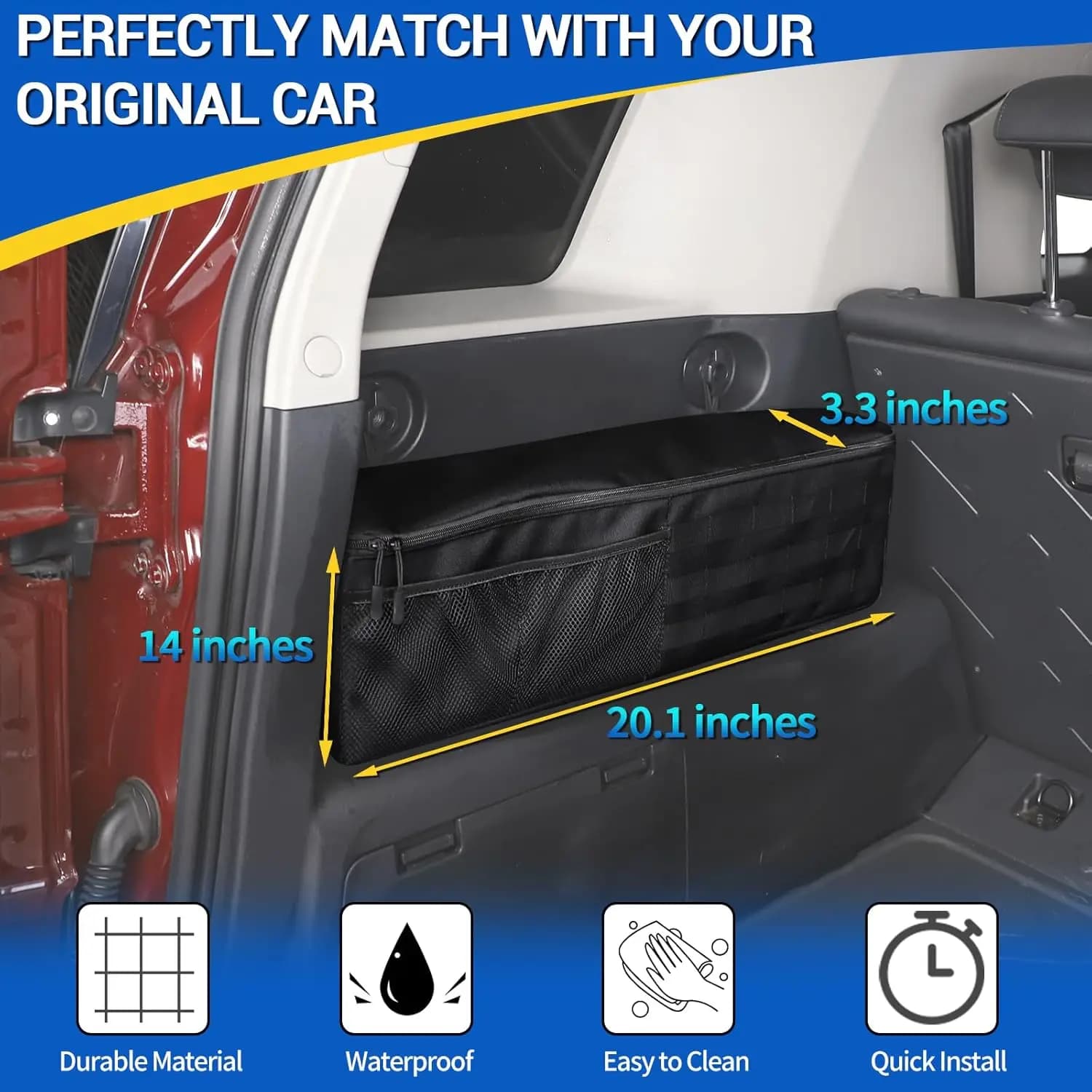 Camouflage Color  Car Trunk Side Slot Storage Bag Pocket For Toyota FJ Cruiser 2007-2021 Stowing Tool Tidy Bag Accessories