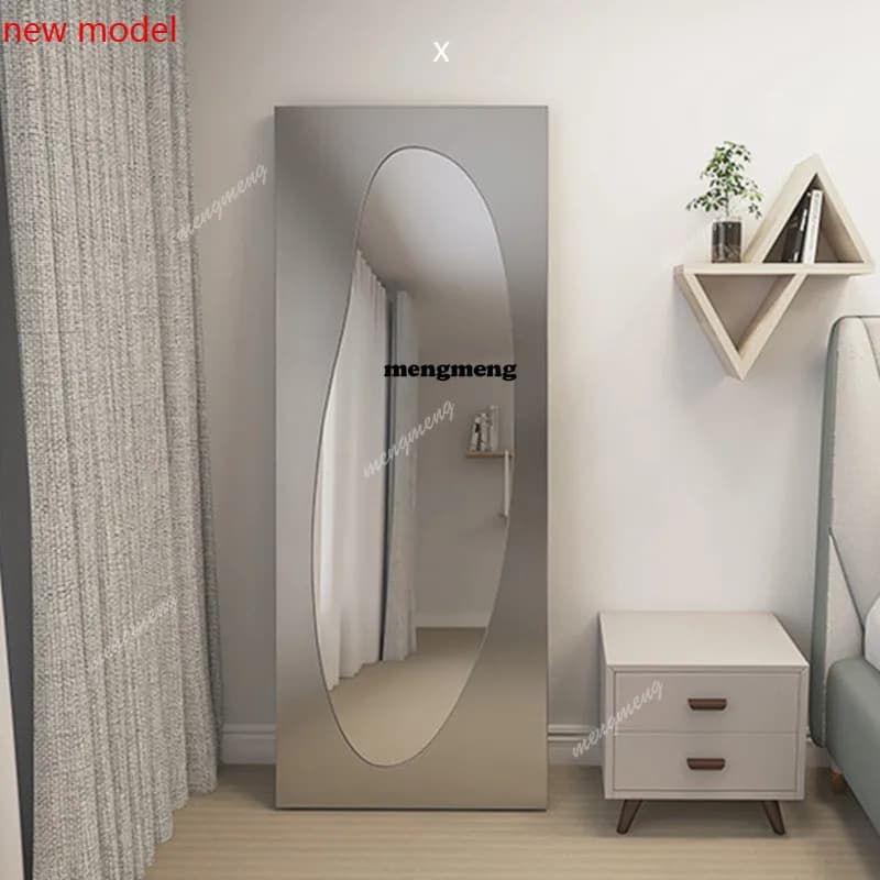 M138Clothing store floor-to-ceiling full-body mirror household stainless steel fitting mirror bedroom dressing mirror