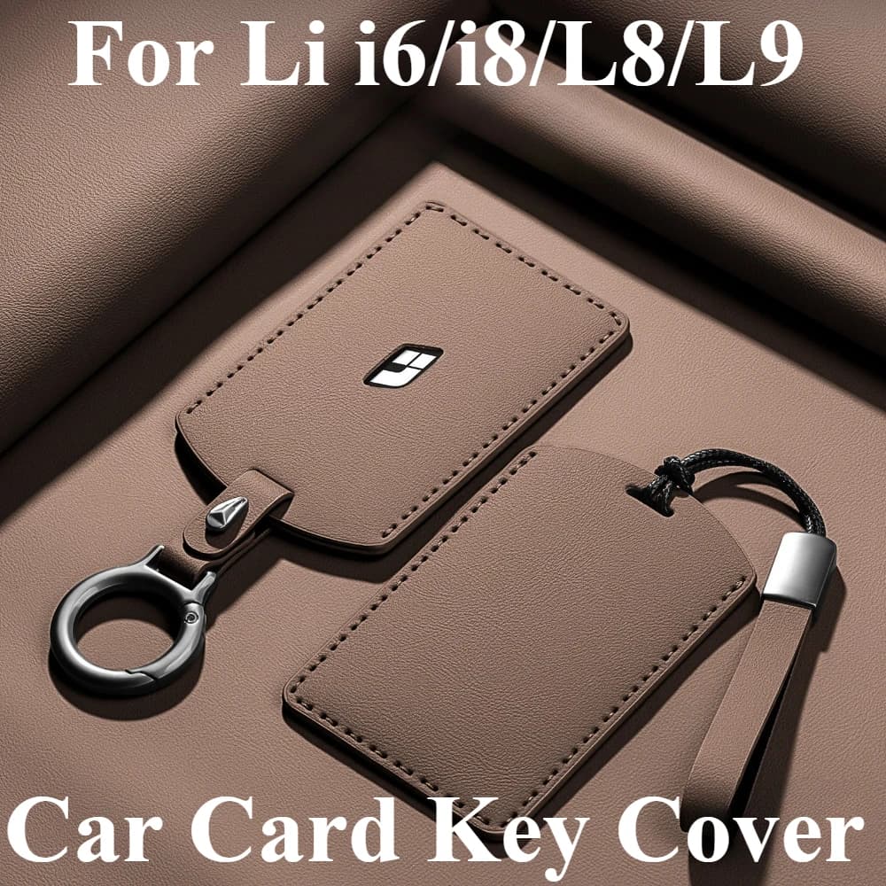 For Li i6/i8/L8/L9 PU Leather Car Card Key Cover Anti-scratch Anti-dust smart Card Key Fob Case Protective Cover Car Accessories