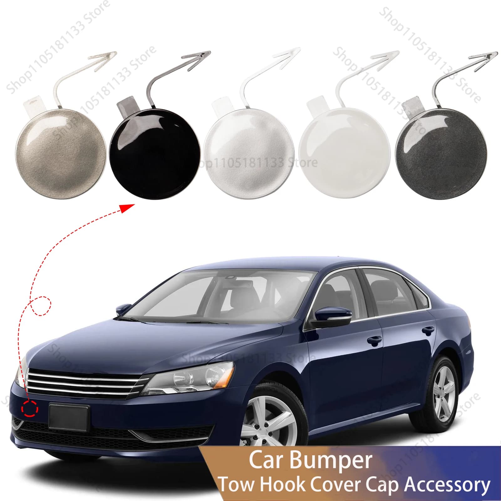 For Volkswagen Passat B7 2011-2014 Front Bumper Tow Hook Cover 3AA807155 Durable ABS Plastic Professional Quality