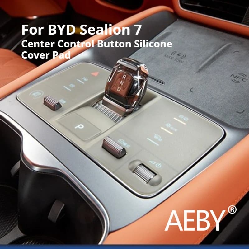 AEBY For BYD Sealion 7 2024 2025 Silicone Button Cover Anti-Dust Protector for Center Control Button, Interior Accessories