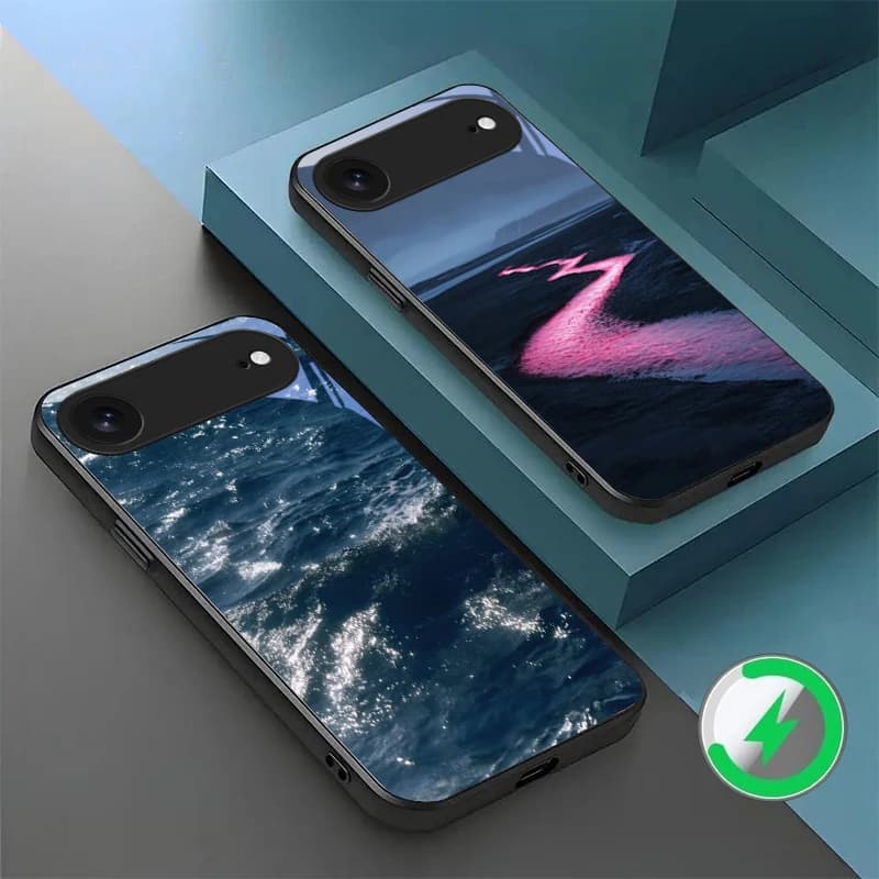 The surging white waves Suitable For iPhone 17 Pro Max 16E 15 Pro 14 13 Plus 12 mini 11 16 Air 17Pro magnetism Glass Phone Case