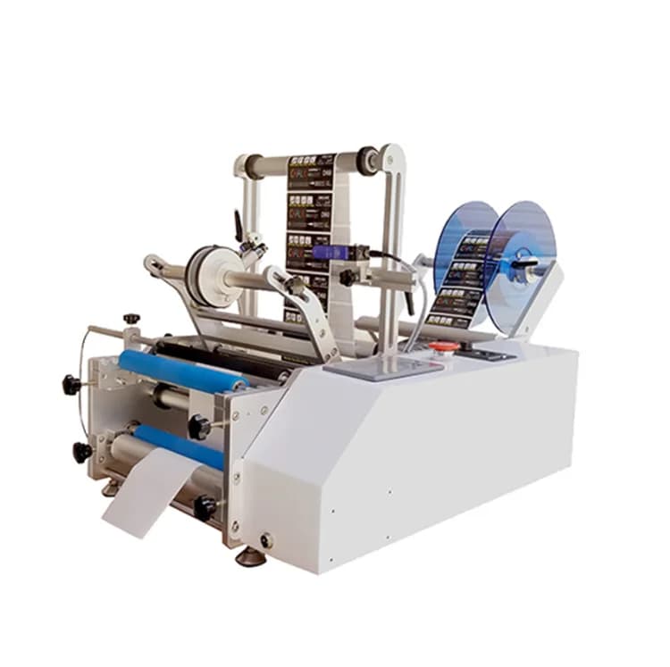 Chanfer Double Side Sticker Round Water Semi-automatic Digital Bottle Labeling Printing Machine