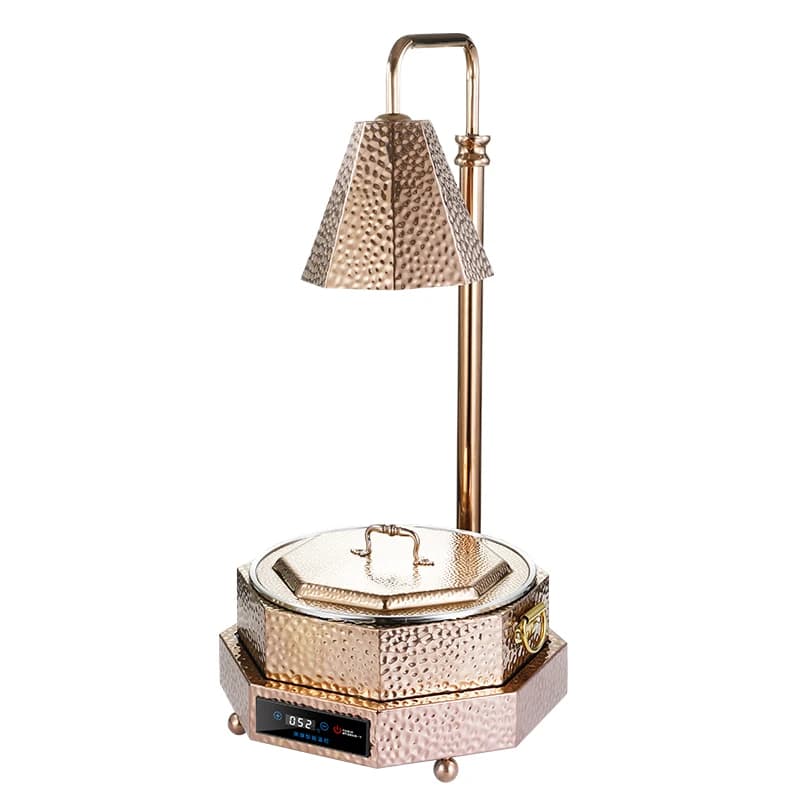 Luxury Stainless Steel Electric Buffet Food Warmer With Heating Lamp Octagon Food Insulation Chafing Dish