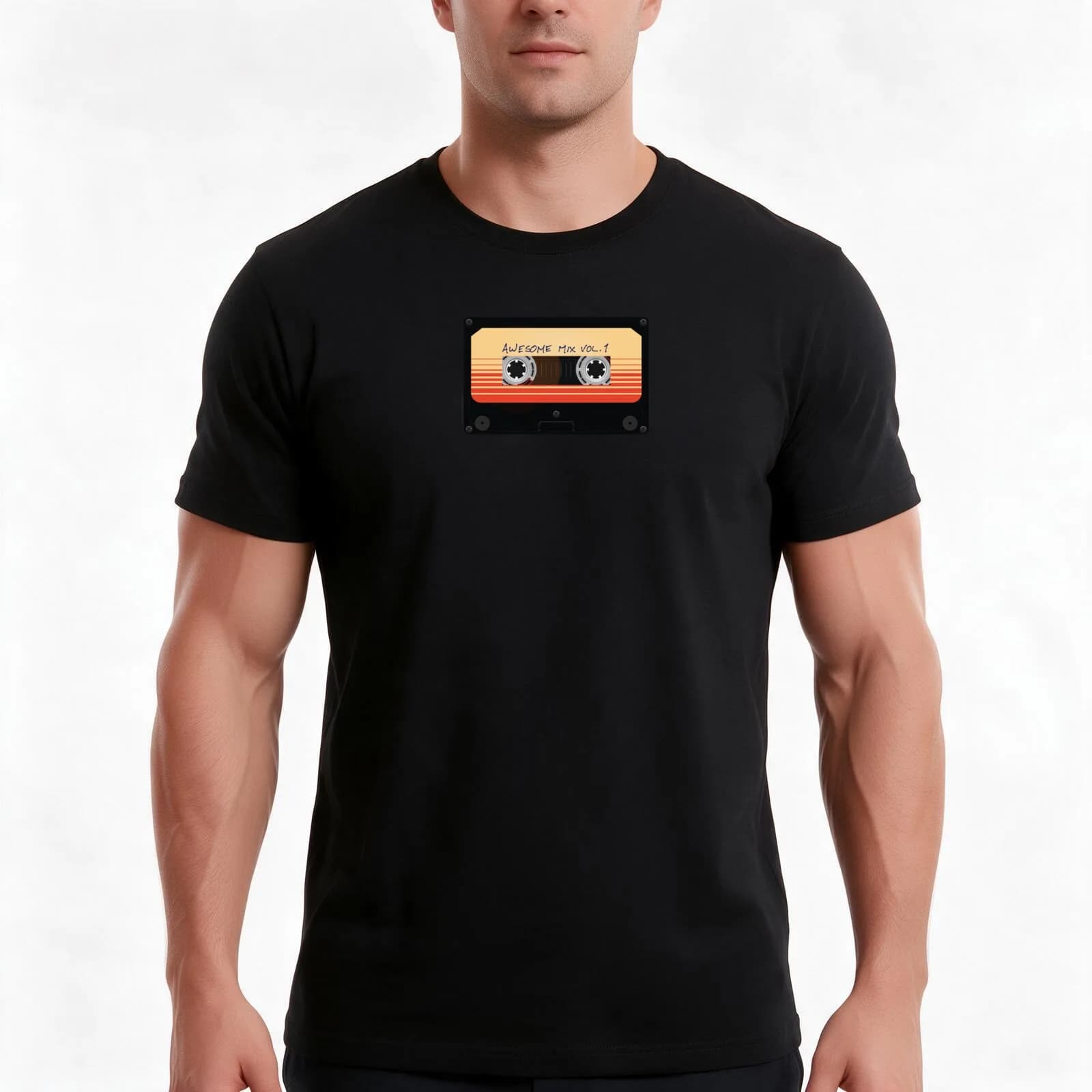 Awesome Mix Vol. 1 T-Shirt, Summer Casual Cotton Tee, Oversized Streetwear Tops, Vintage Graphic Print, Loose Fit Short Sleeve