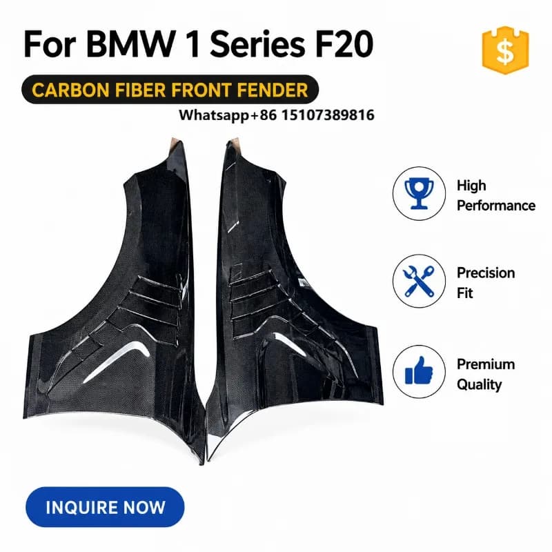 Carbon Fiber Front Fenders Vent for F20 1 Series (2012-2019)  N Style Front Wing Replacement OEM-Style Fit 1 Year