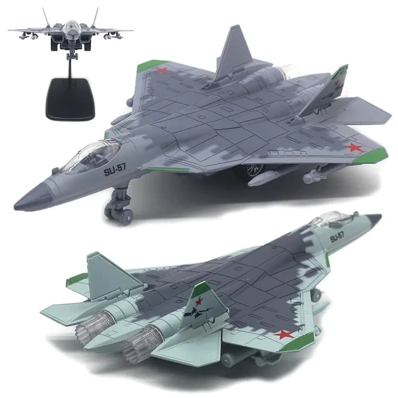 Alloy Soviet SU-57 Fighter SU57 Aircraft Model - Realistic Aviation Airplane Home Decoration Figurine Model
