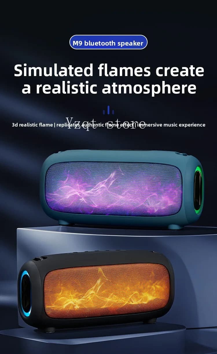 Cross-border new flame lights, colorful lighting, wireless Bluetooth speaker, desktop computer, portable outdoor Bluetooth