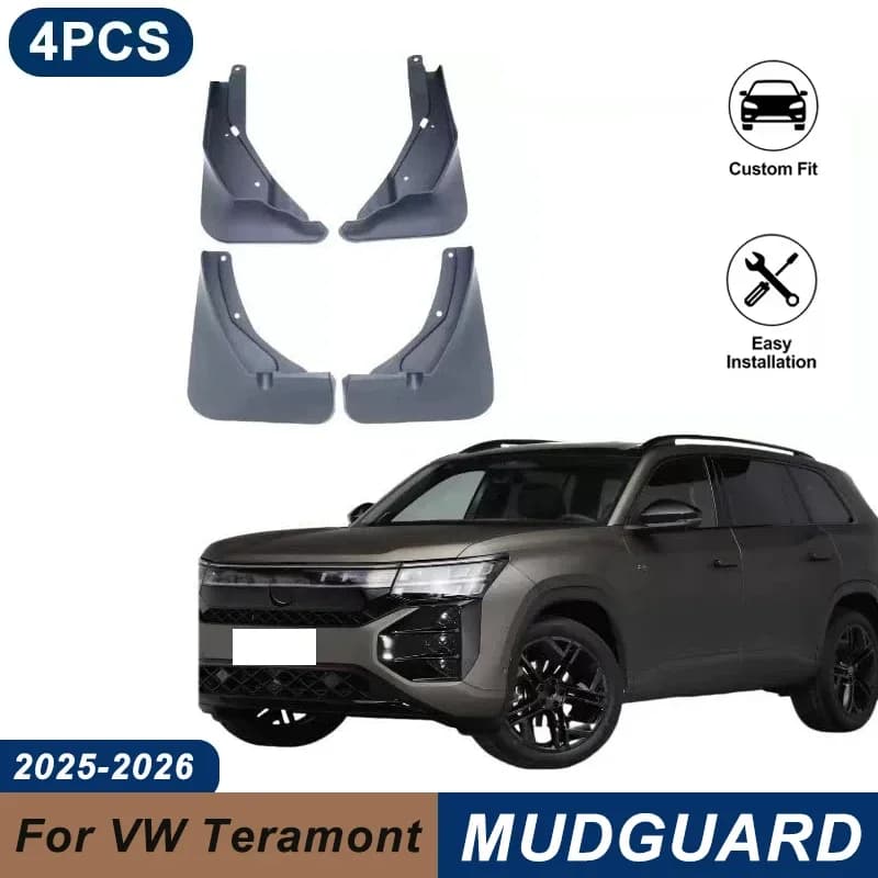 4PCS Car Mud Flaps For Volkswagen Teramont 2025+ Waterproof Anti-Splash Fender Mudguards Auto Exterior Accessories