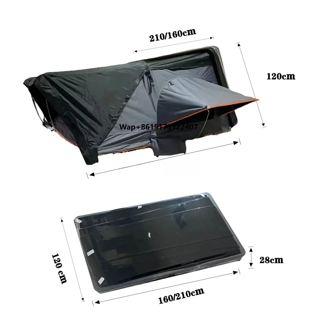 UV Resistant Waterproof 4 Person Roof Top Tent Car Rooftop Tent ABS Clamshell Hard Shell Top Roof Tent for 4x4 Camping