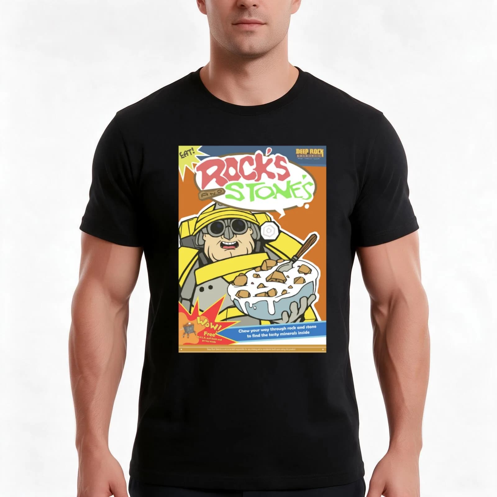 Deep Rock Galactic T-Shirt, Summer Casual Cotton Tee, Oversized Streetwear Tops, Vintage Graphic Print, Loose Fit Short Sleeve