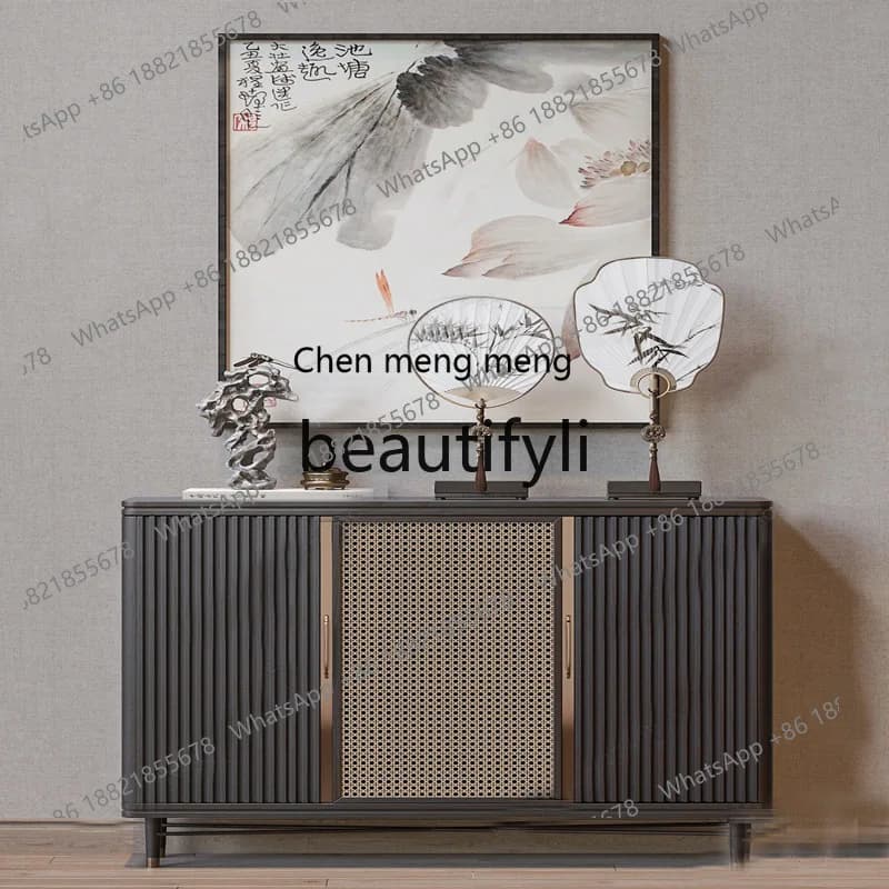 New Chinese-style solid wood porch cabinet, simple light luxury dining side cabinet, end view table, foyer, chest cabinet  R
