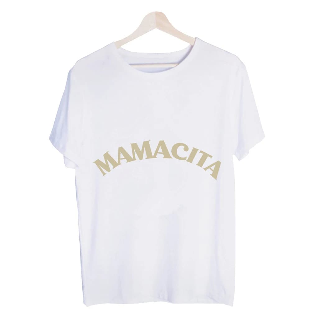 Women's Mamacita Letter Print Tee, Short Sleeve Crew Neck T-Shirt for Casual Daily Wear and Summer Outfits