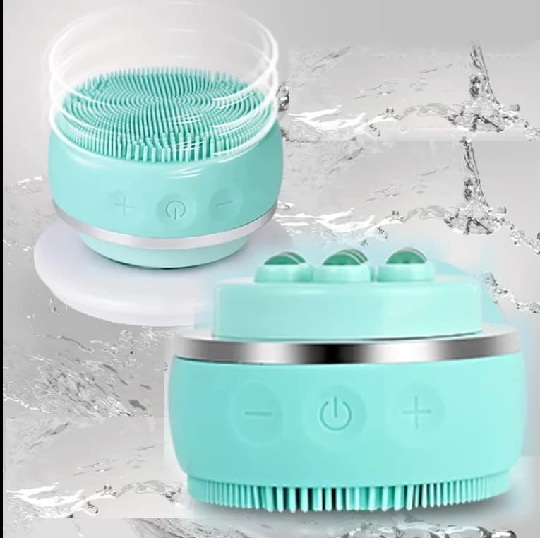 Hot Compress Electric Facial Cleansing Roller Portable Waterproof Home Use Deep Cleaning Beauty Device