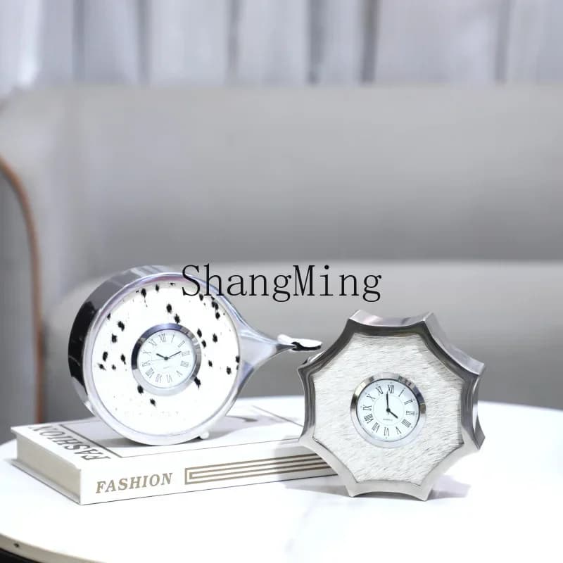 CLL creative high-end metal horsehair watch art clock ornament home decoration