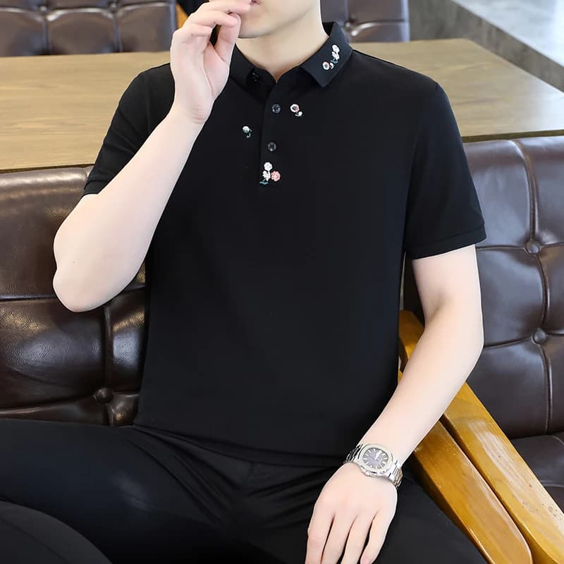 2026 Summer New Style Men's Short-Sleeved Fashion Casual T-Shirt, Slim-Fitting and Versatile Polo Shirt Top