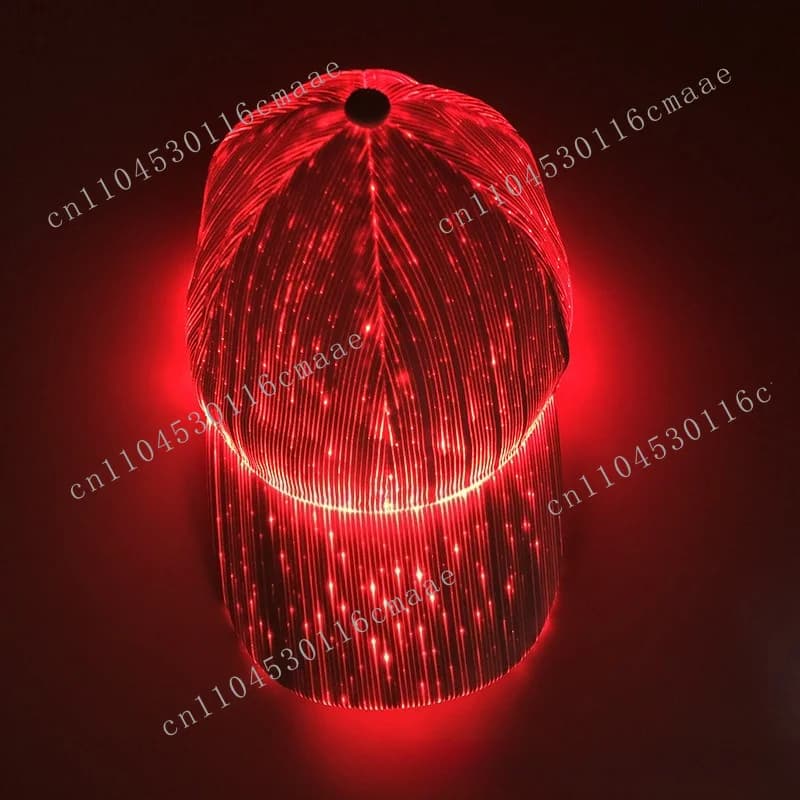 Hot Sale New Led Fiber Optic Luminous  Bar Bouncy Luminous Baseball Cap Hip Hop Couple Flash