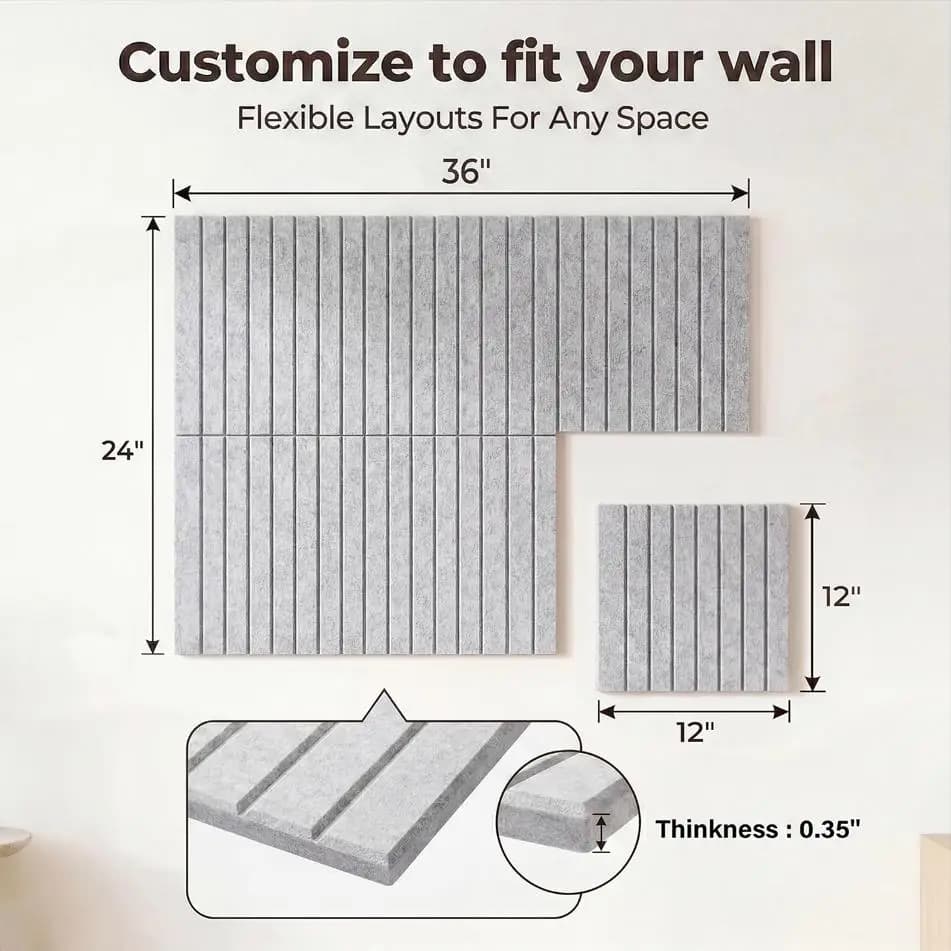 Felt Cork Tiles Bulletin Note Pin Boards 30x30cm Soundproof Pads Acoustic Wall Panel Decoration for Home Ceiling Decor Paneling